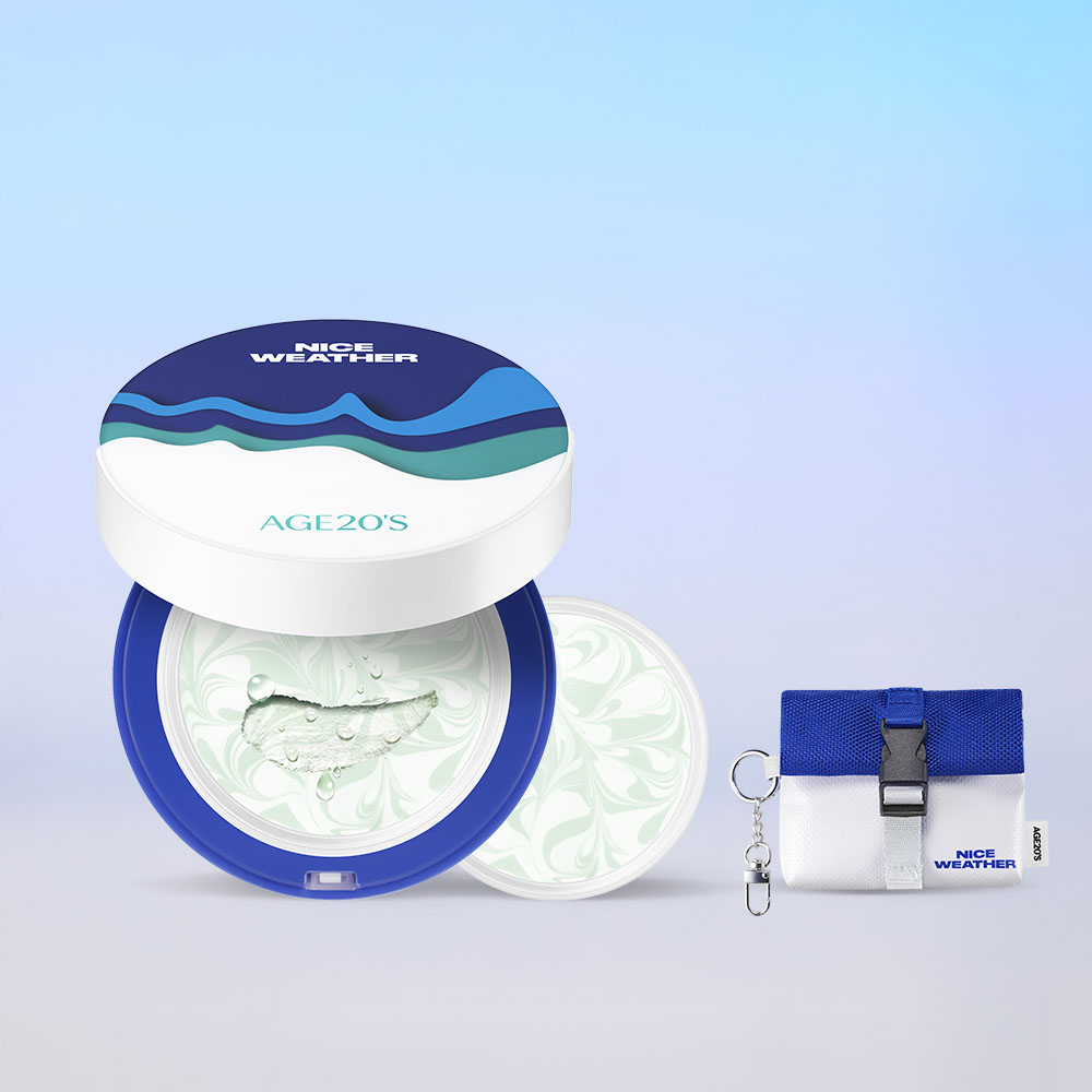 [슈퍼적립]에이지투웨니스 나이스웨더 카밍 롱프로텍션 무기자차 선팩트 12.5g 본품+리필+키링파우치 (SPF50+ PA++++) 선쿠션 선크림 비건인증