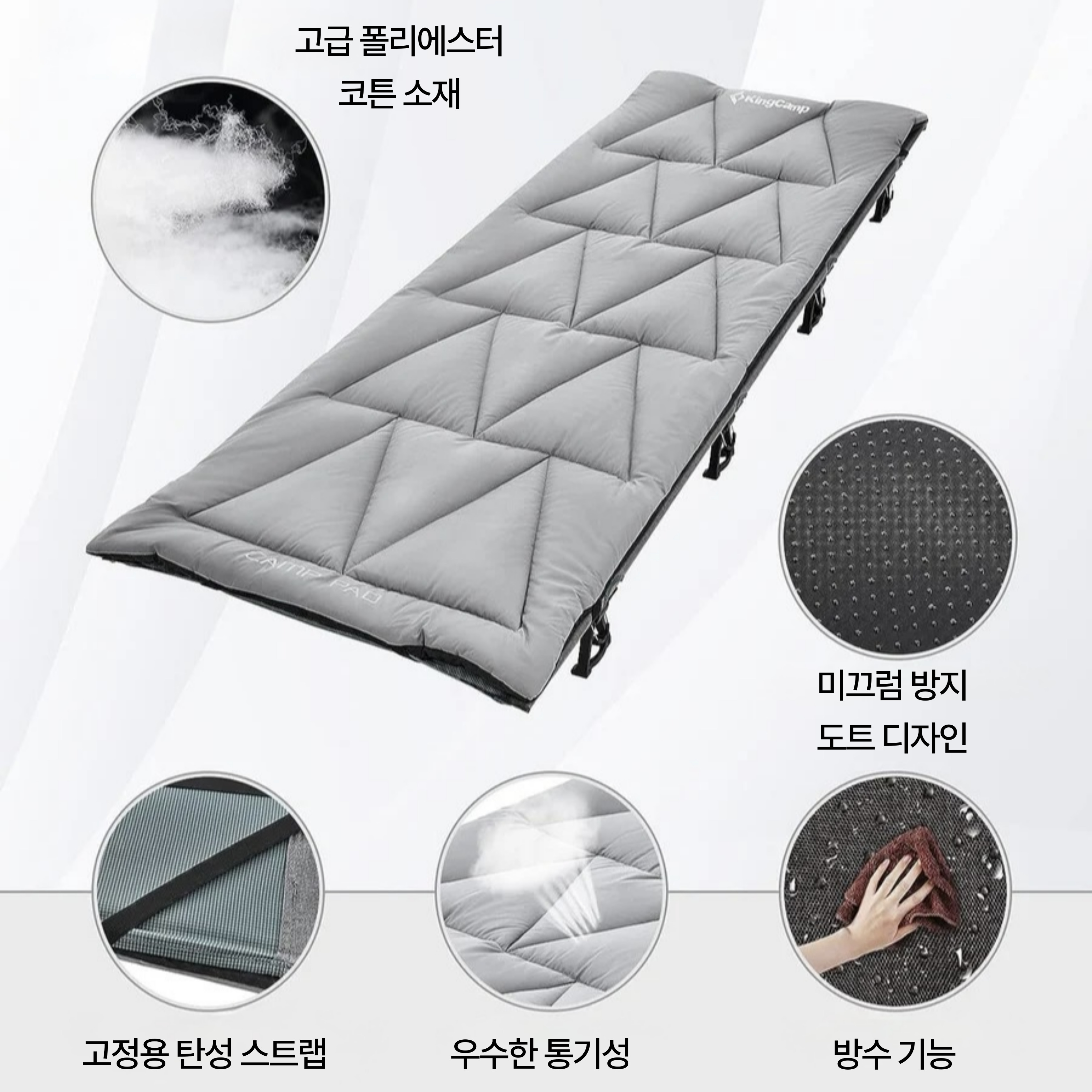 킹캠프 1인용 캠핑 매트 휴대용 차박 바닥 메트 KM2403 CAMP PAD - 상세 이미지 4
