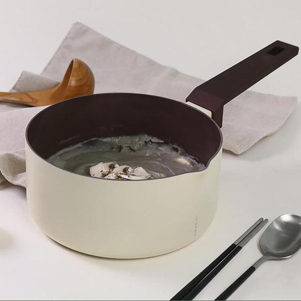 에지리 IH 카라멜로 논스틱 세라믹 코팅냄비 18cm, 편수냄비(아이보리) - 상세 이미지 3
