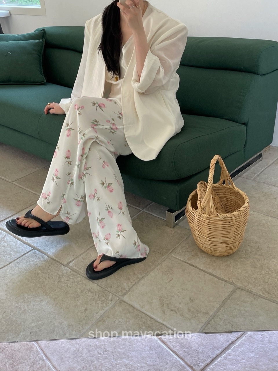 Basket 바스켓 리아 자켓 노카라 오버핏 여름자켓 레이온 나일론 2colors 상세 이미지 18