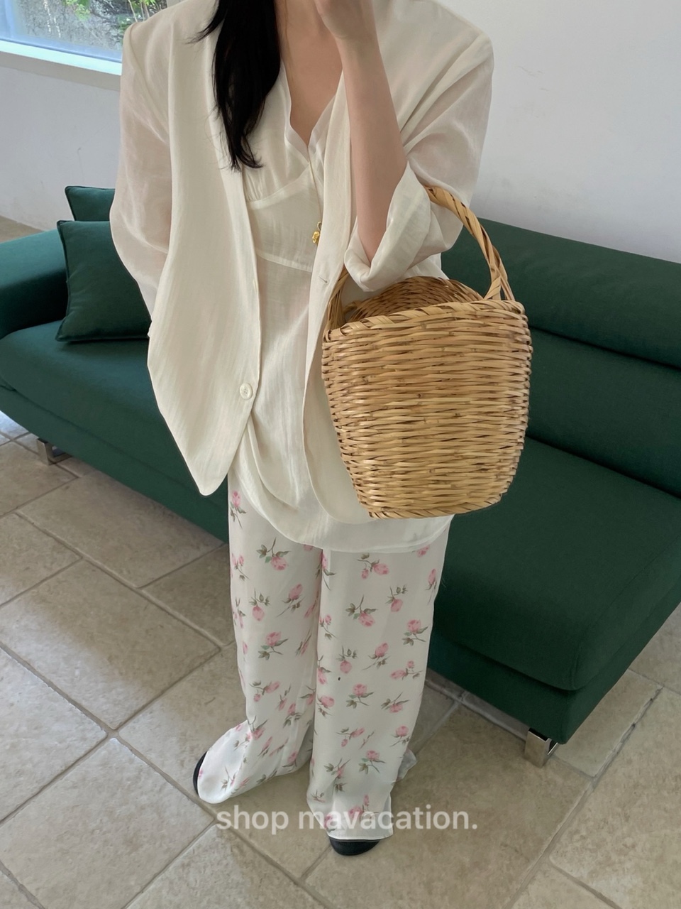 Basket 바스켓 리아 자켓 노카라 오버핏 여름자켓 레이온 나일론 2colors 상세 이미지 17