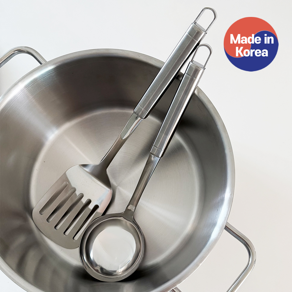 라미스홈 스텐 국자 뒤집개 세트 조리도구 국산 프리미엄 - 메인 이미지