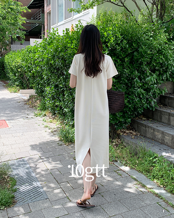 [+루즈핏추가/자체제작] 쫀듯핏 여름 H라인 반팔 롱 원피스 OPS050