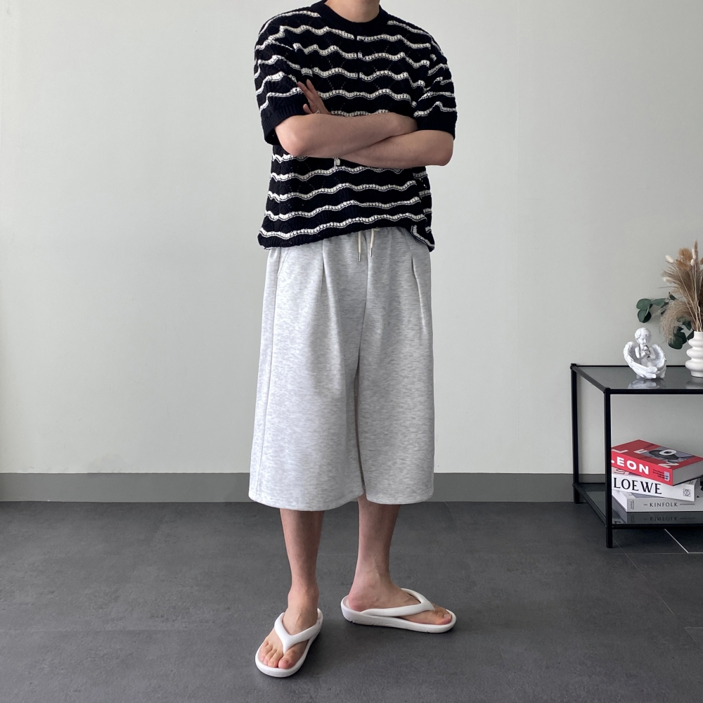 남자버뮤다팬츠 7부버뮤다 남자와이드반바지 - 상세 이미지 3