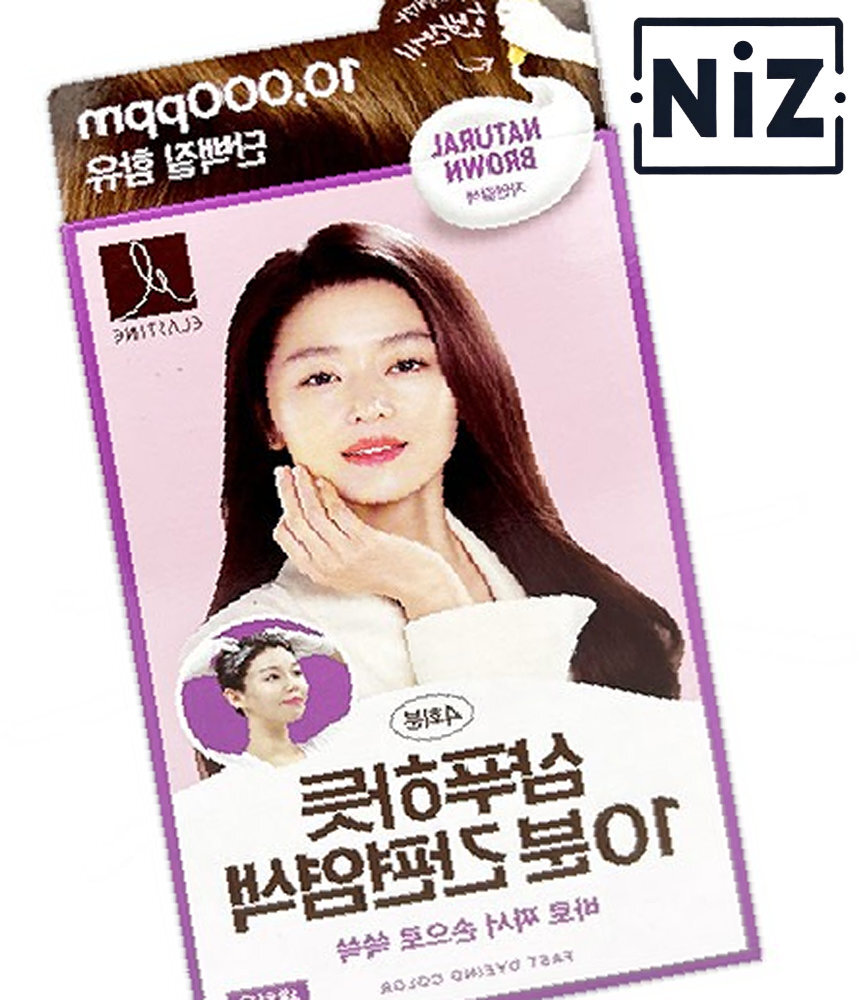 엘라스틴 샴푸하듯 간편염색약 염색 4회분 10분 미용실 자연갈색 새치용 새치염색 -TJ 새치 염색약 : 니즈홈즈