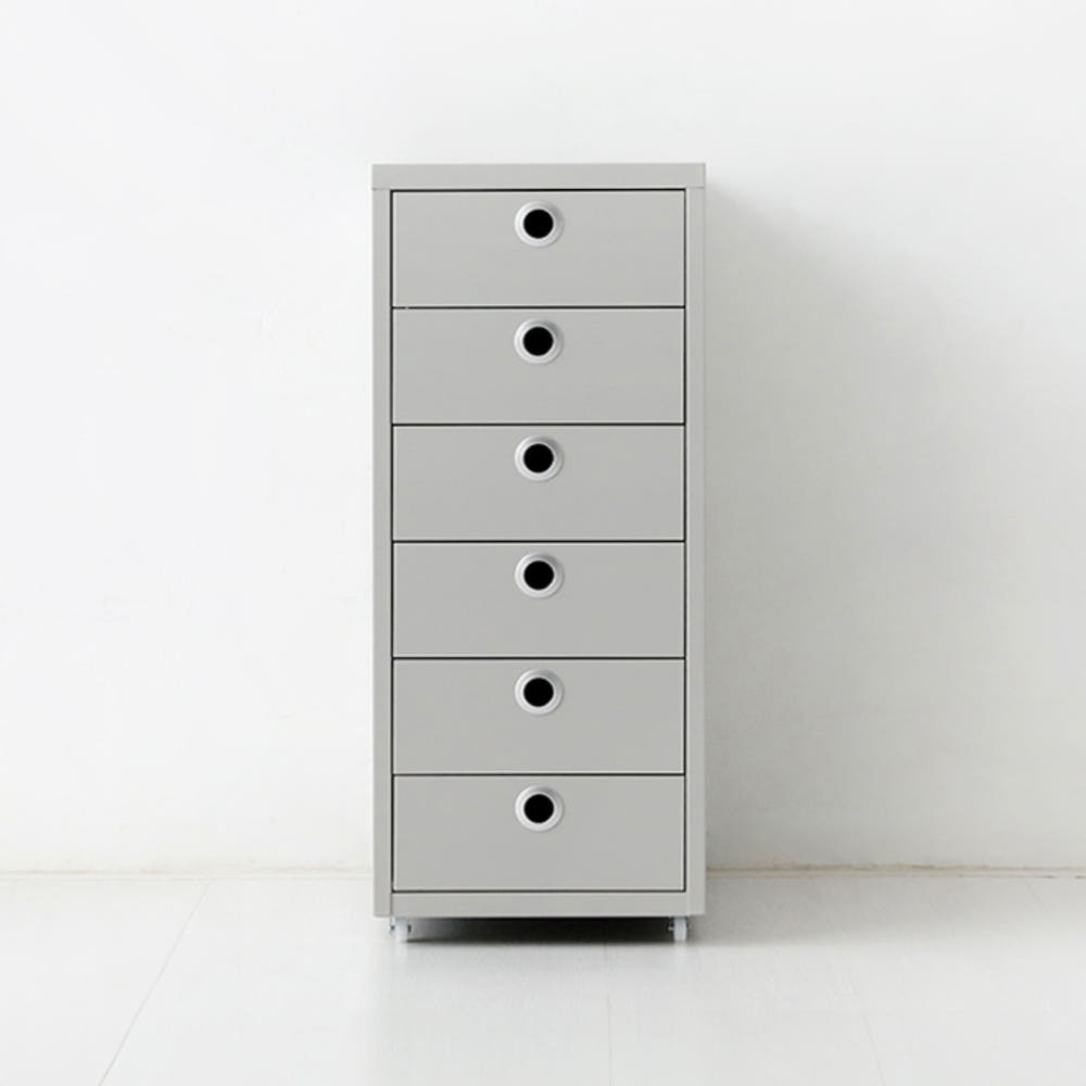 MKB 서랍장 280x410x685mm, 6단, 라이트그레이 6041.7180 - 메인 이미지