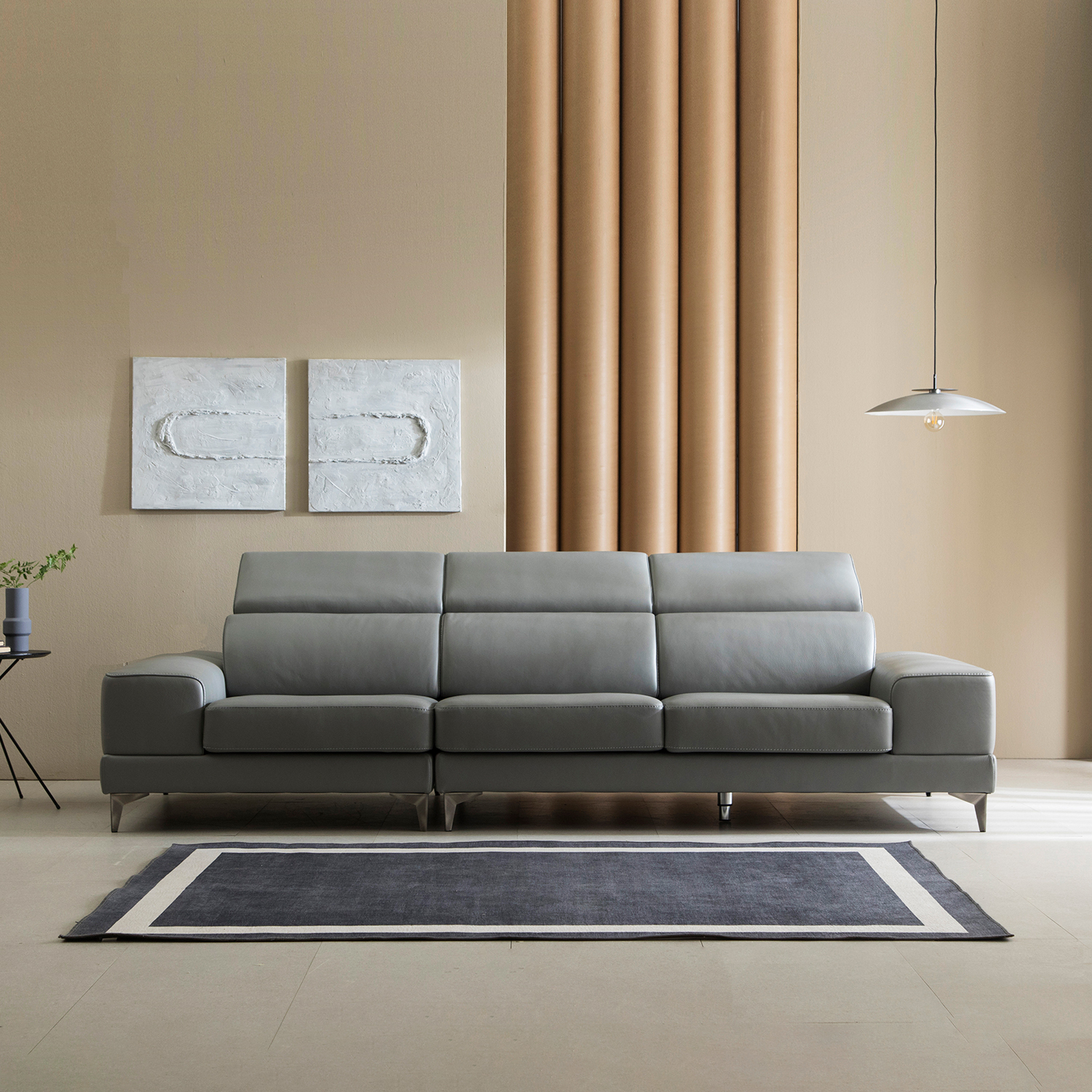 헤르짐머 발트 4인 모듈 이태리 천연면피 가죽 소파