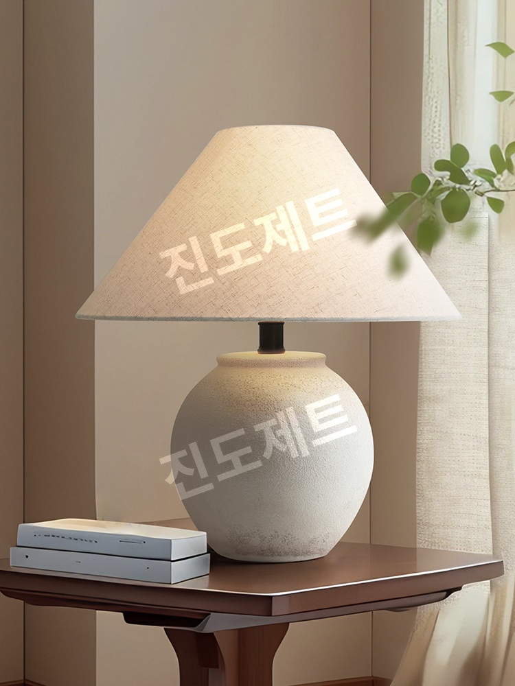 달항아리 조명 도자기 세라믹 호텔 LED 인테리어 소품 매트블랙 3색 디밍 - 상세 이미지 4