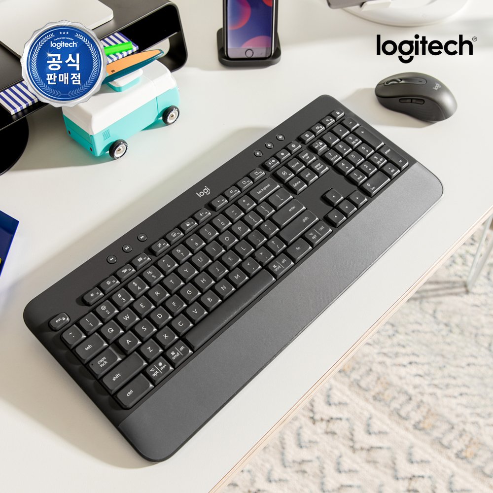 [N배송] 로지텍코리아 공식 시그니처 K650 무선 키보드 그래파이트, 팬터그래프(Pantograph) 제품 이미지