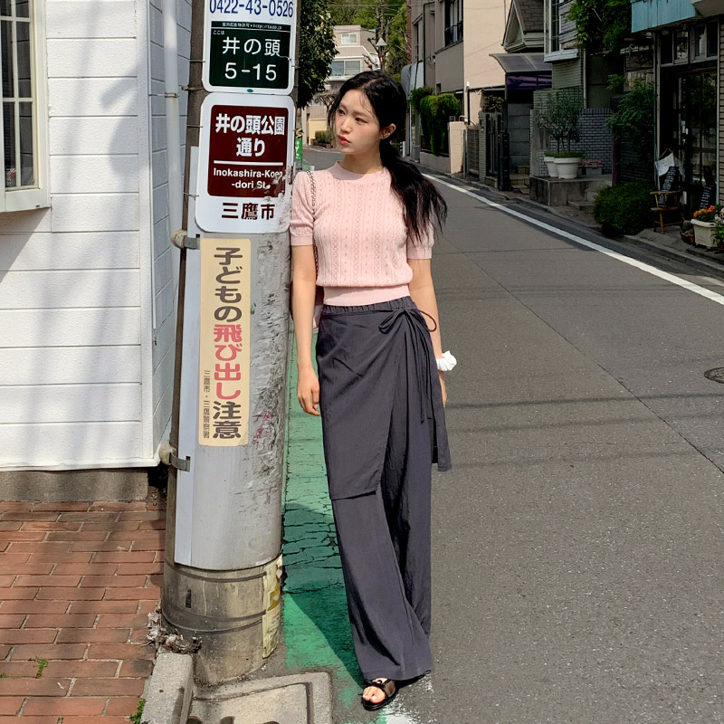 누벤 바스락 랩 레이어드 밴딩 와이드 팬츠 ps5184 - 상세 이미지 2