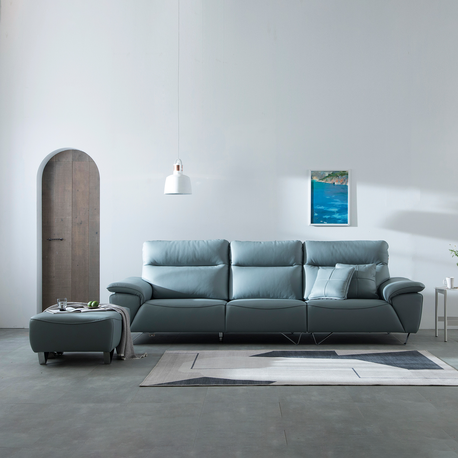 헤르짐머 바움 4인 모듈 이태리 천연 통가죽 소파