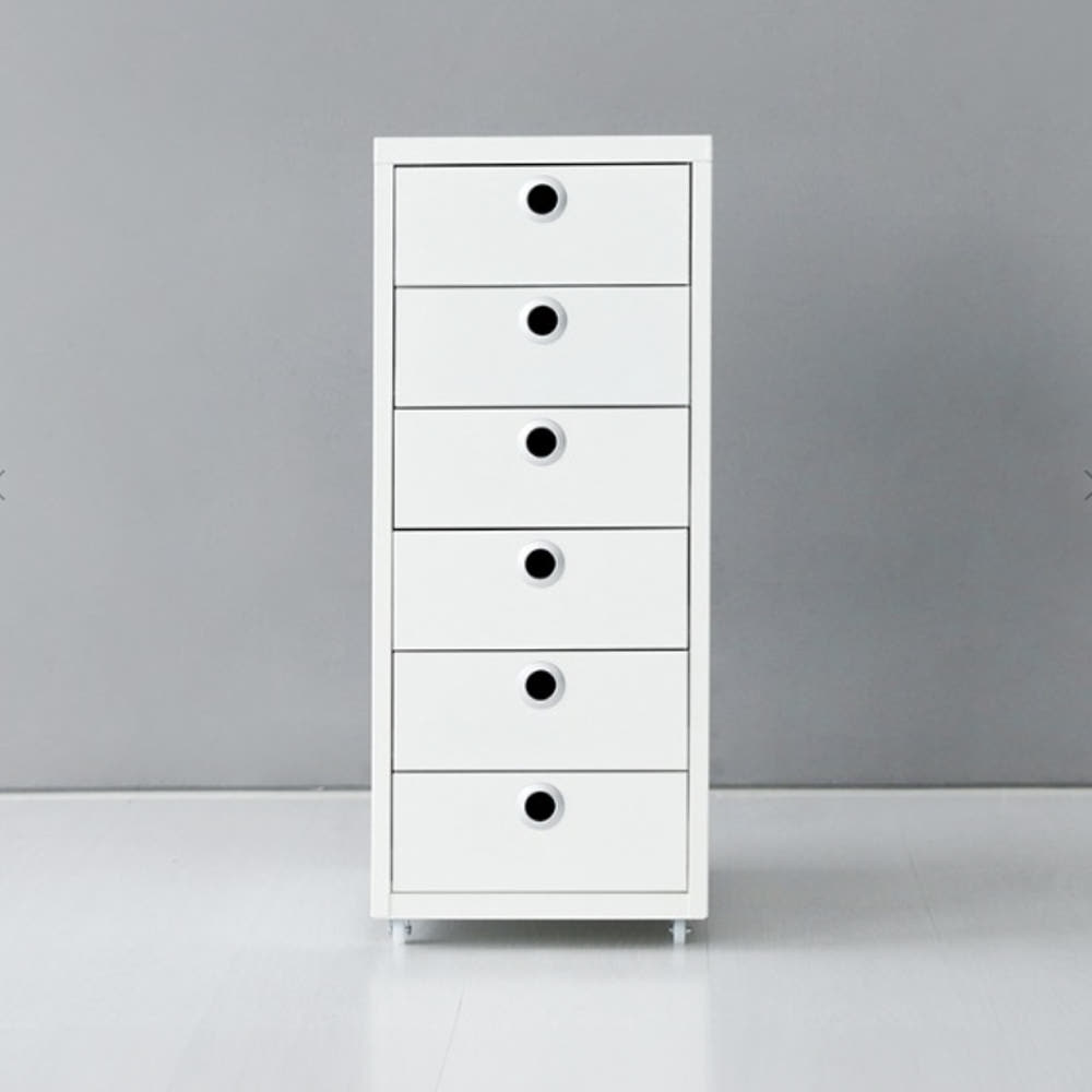 MKB 서랍장 280x410x685mm, 6단, 화이트 0225.8709 - 메인 이미지