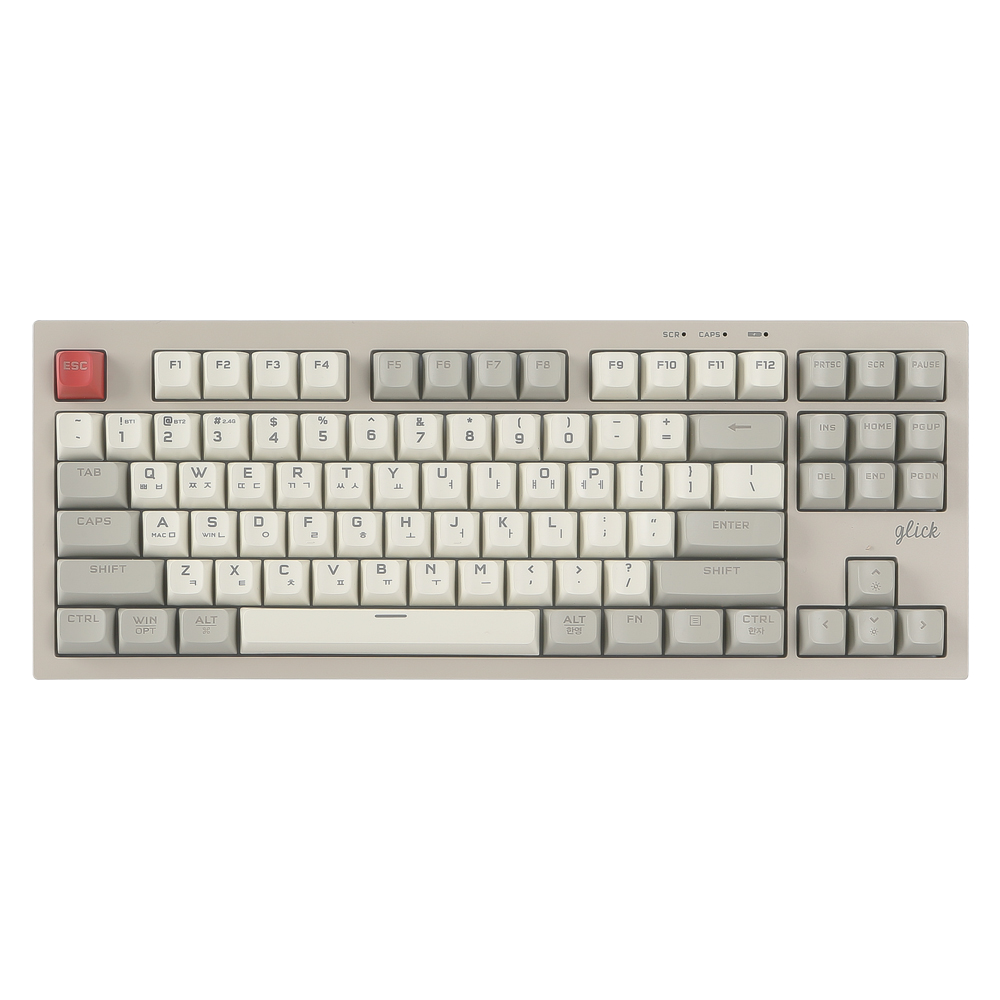 지클릭커 오피스프로 WK50 사일런스 M RGB 풀윤활 무소음 방수 무선 블루투스 키보드 Retro Cappuccino RC1 87키 - 메인 이미지