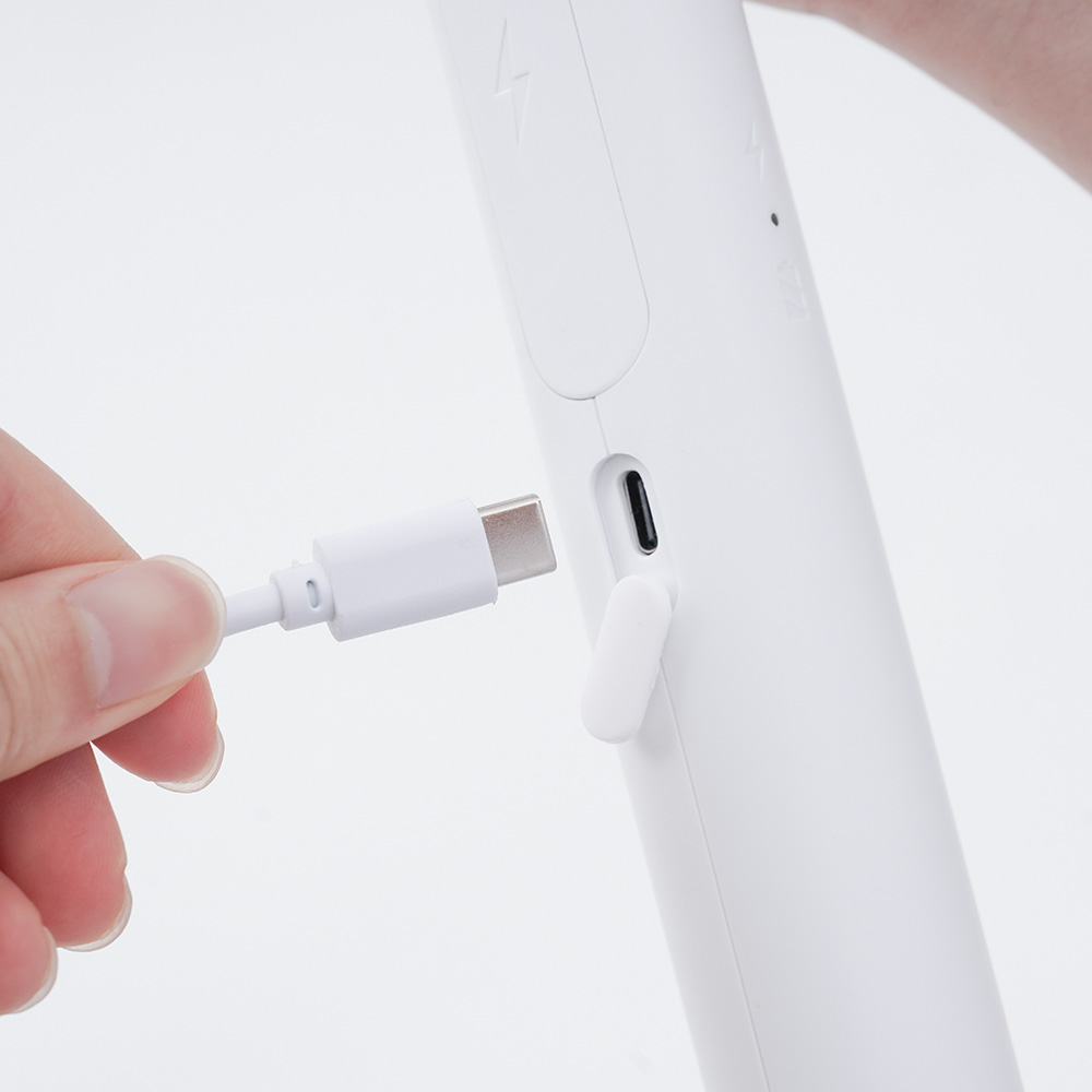 노멀라이프 180도 회전형 전기 모기채 USB 충전식 전자 파리채 해충퇴치 전기채 화이트 이미지 8