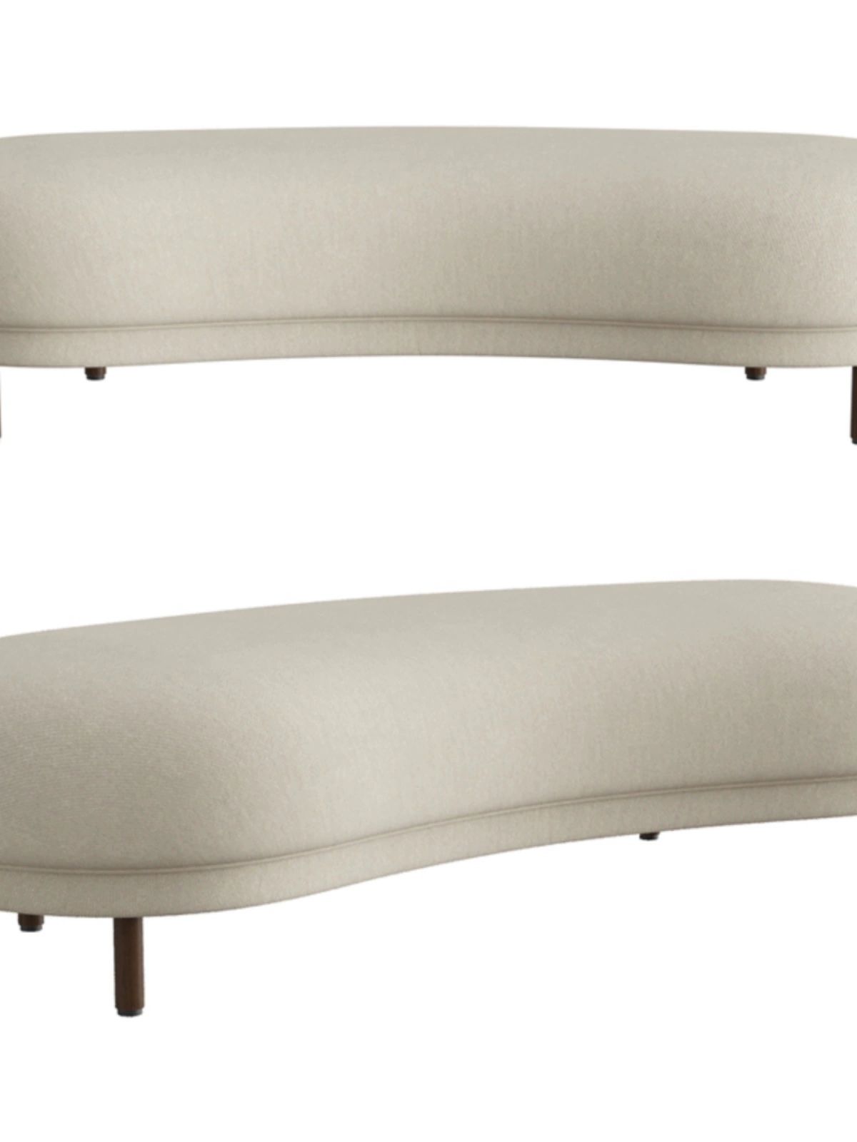 북유럽 반원형 벤치 거실 수납벤치 심플 크리에이티브 패브릭소파 80x40x40cm-미백 코튼 리넨