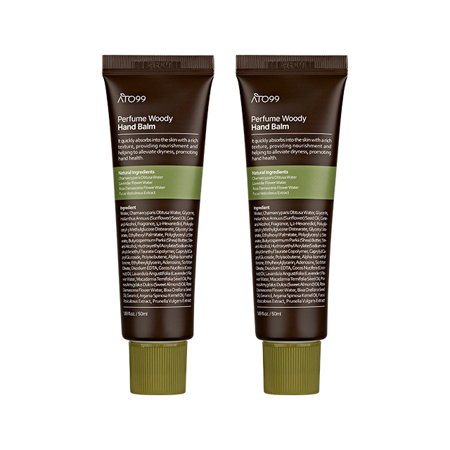 1+1 아토99 퍼퓸 우디 핸드크림 50ml 고보습 저자극 피부 진정 장벽 향기좋은 핸드밤 - 상품 이미지