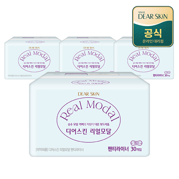 디어스킨 리얼모달 팬티라이너 30P x 4팩