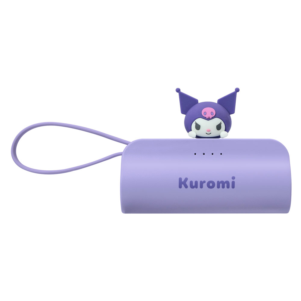 산리오 캐릭터즈 도킹형 보조배터리 C타입 메인 8핀 서브 기내반입 5000mAh, 파스텔바이올렛 - 상품 이미지
