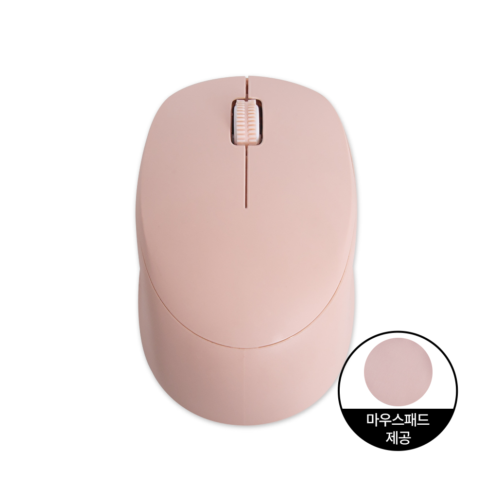BM100 듀얼 무선 초경량 무소음마우스 (패드제공) 핑크