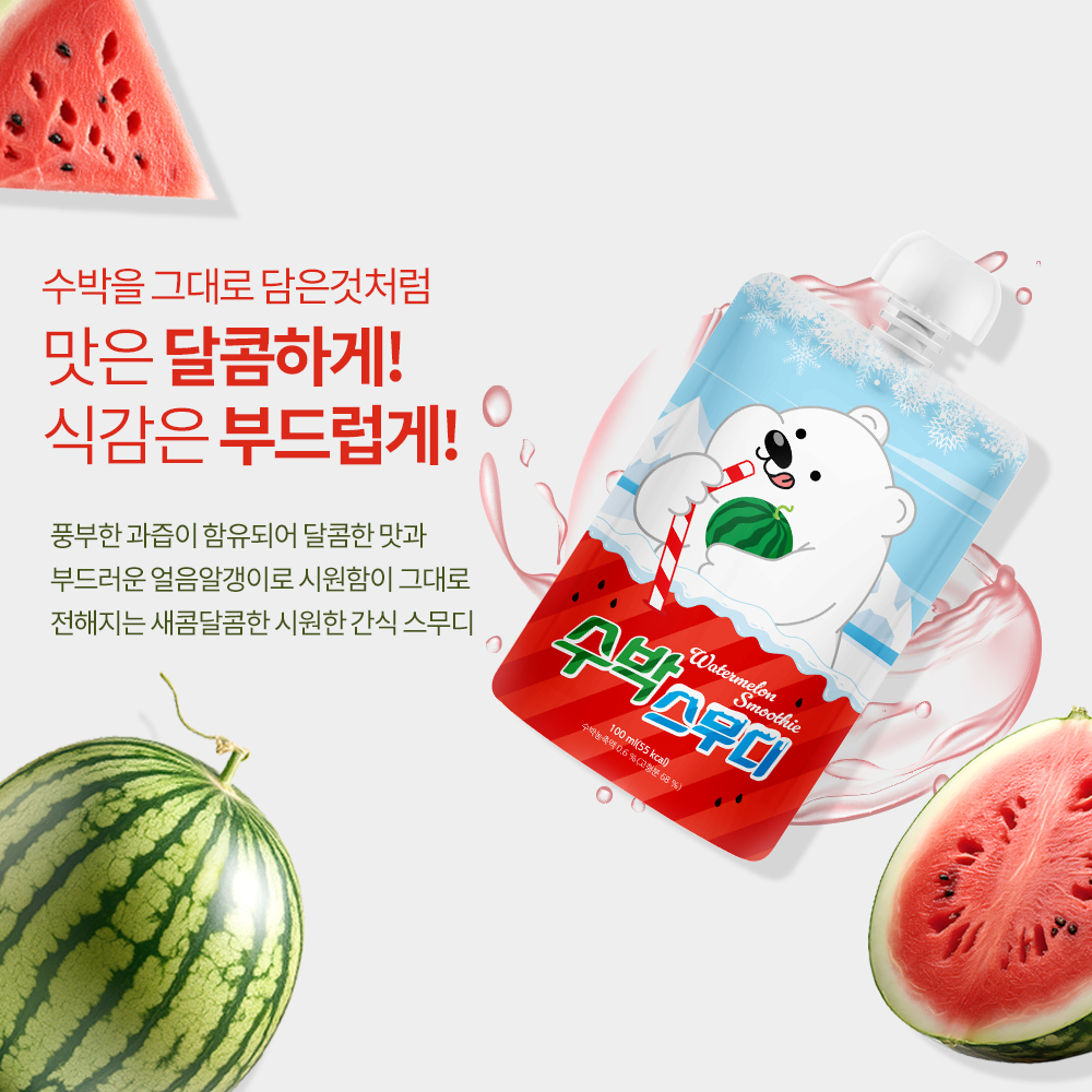 얼려먹는 과일 스무디 음료 아기주스 어린이음료 수박맛, 100ml, 30개 - 상세 이미지 5