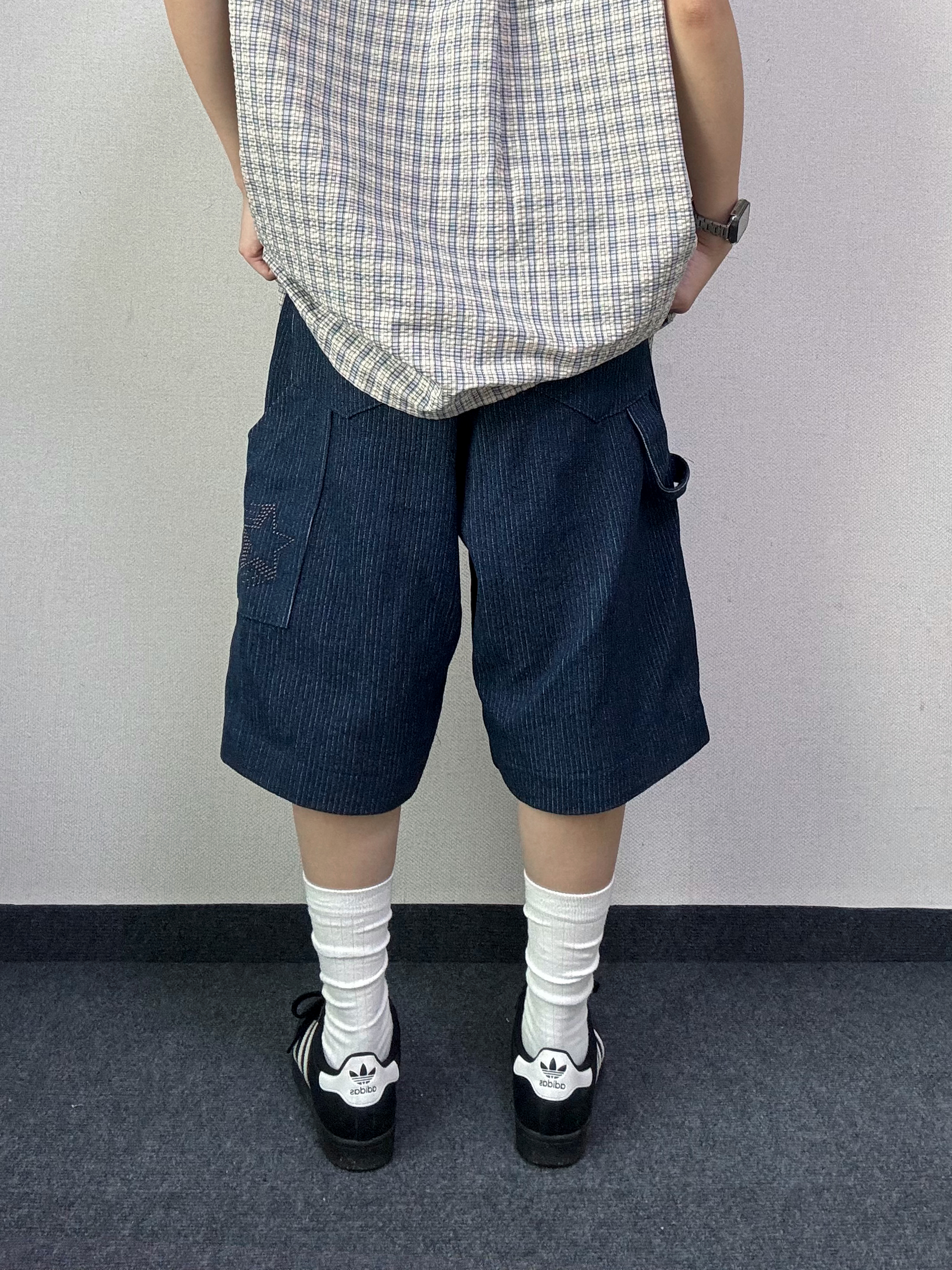 이브 스터드 버뮤다 데님 밴딩 팬츠 [2Color] - 상세 이미지 4