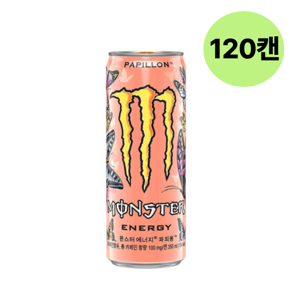 몬스터 에너지 파피용 복숭아 탄산음료 355ml 120캔 : 비엔엠코리아