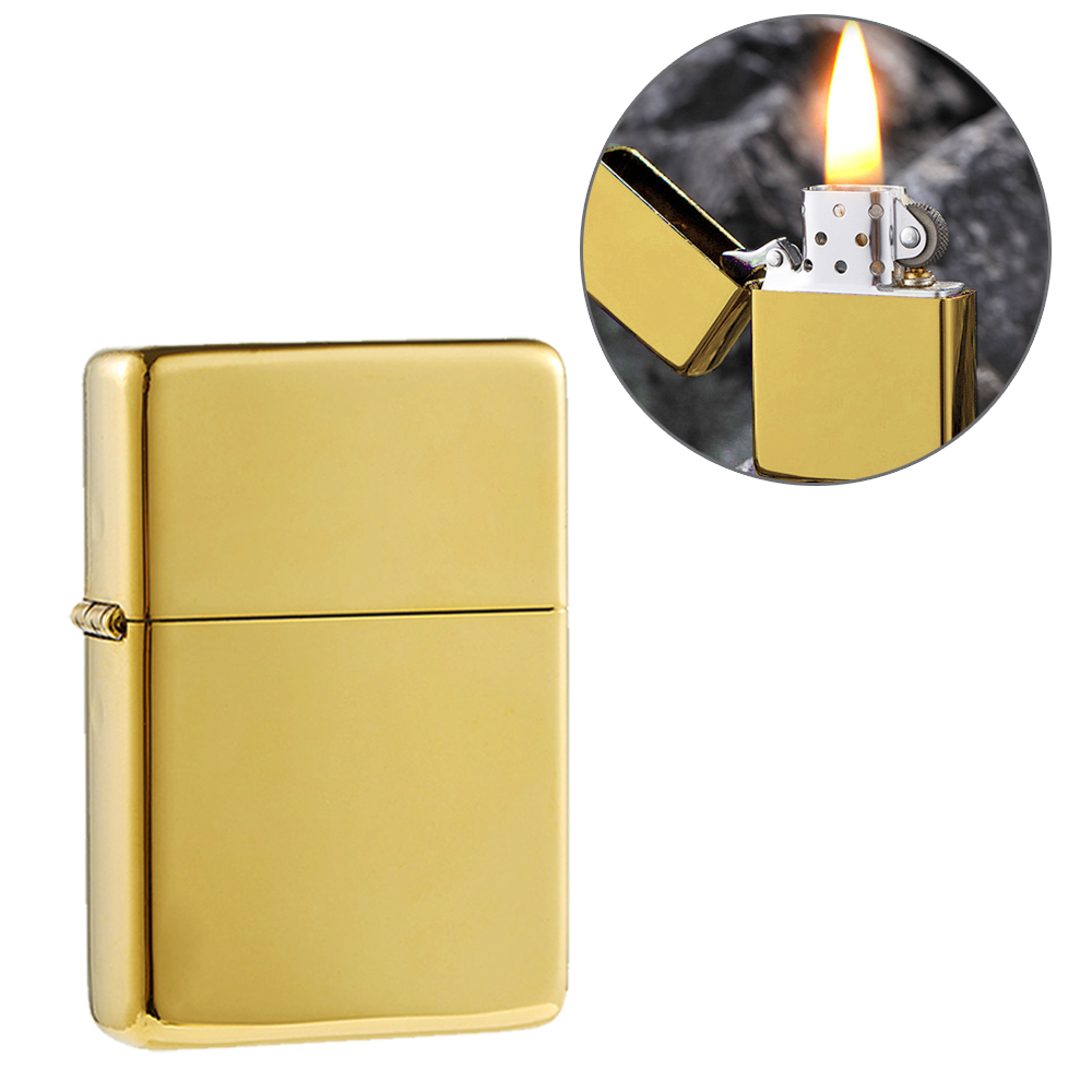 기름 충전식 (메탈 크롬 골드 오일라이터) 오일 리이타 기름 충전식 라이터 부싯돌 심지