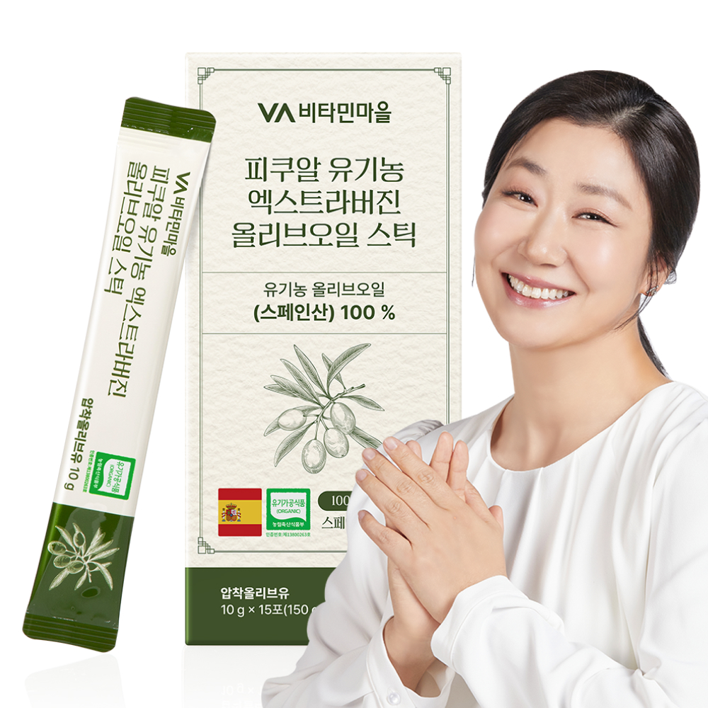 비타민마을 피쿠알 유기농 엑스트라버진 올리브오일 스틱 15포 150ml, 1개 - 메인 이미지