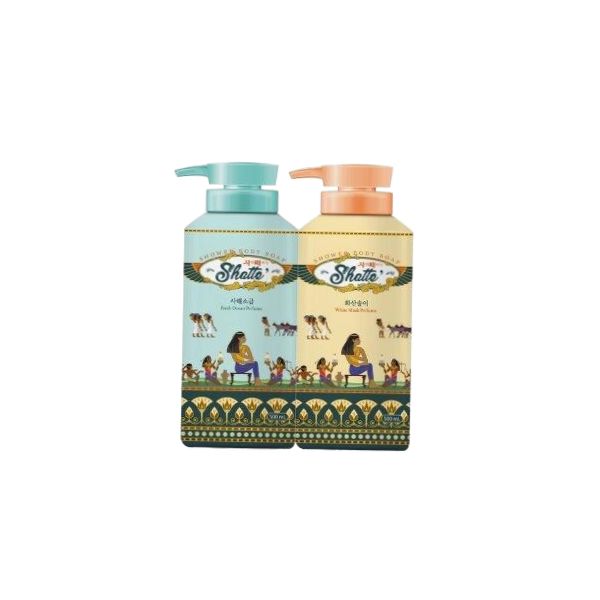 무궁화 샤워때비누 사해소금/화산송이 500ml x 2개 (옵션구성) : 씨유니