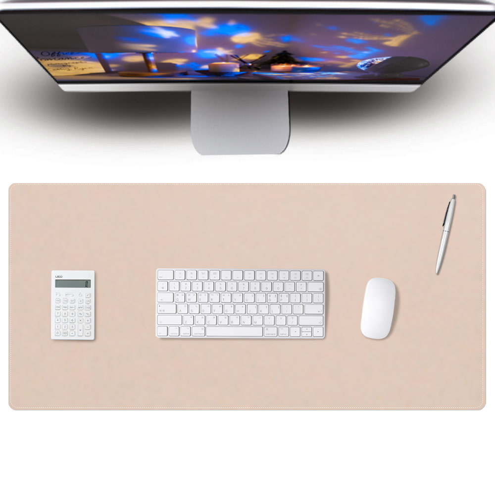 레토 가죽 마우스 장패드 데스크패드 키보드 게이밍장패드 베이지