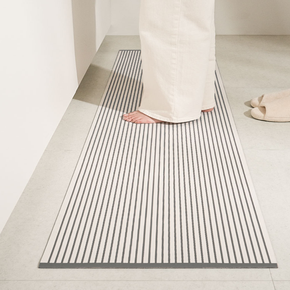하루의공간 comfy 주방 매트 규조토 발매트 빨아쓰는 욕실 현관 베란다 그레이, 45x180cm