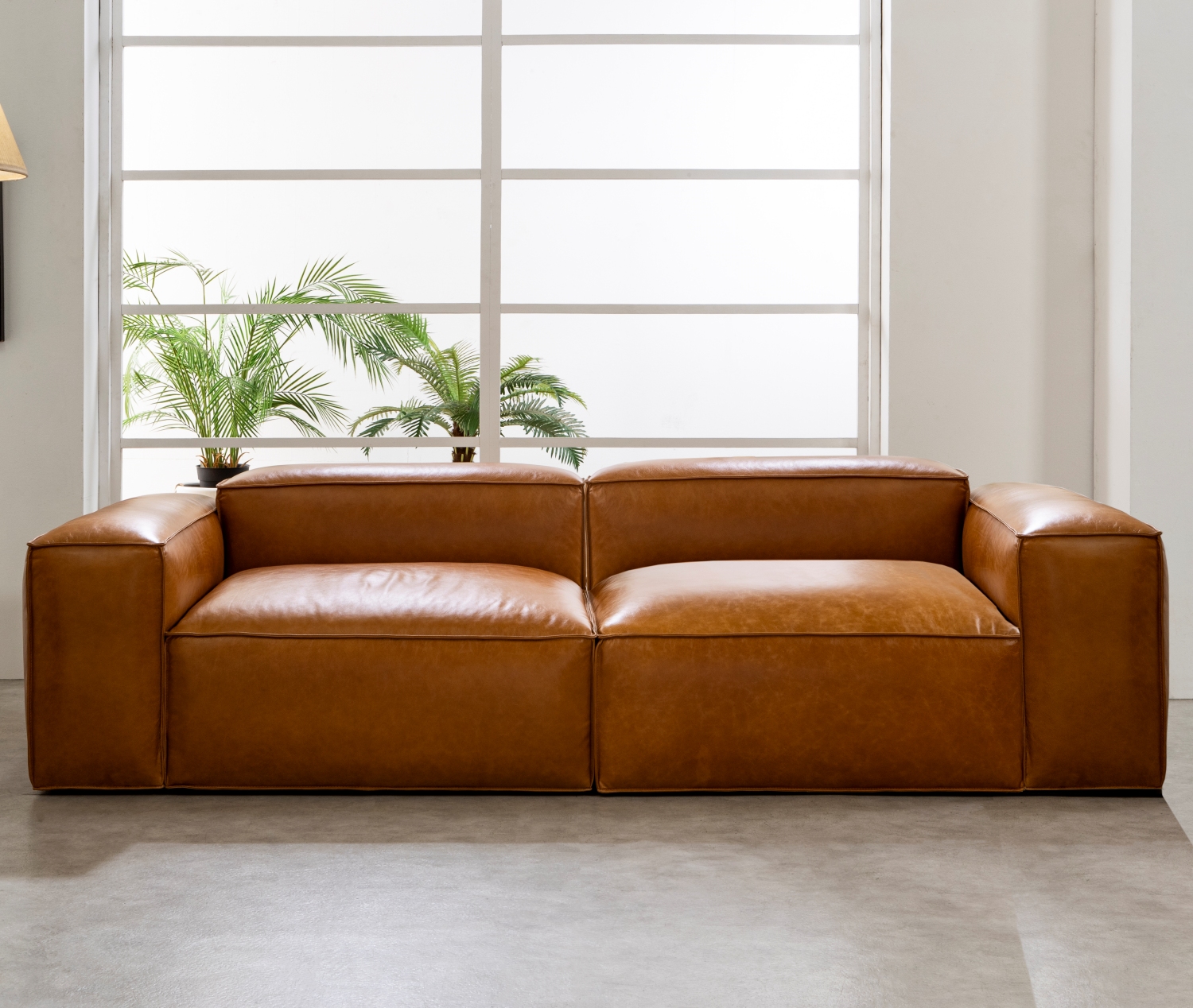 수아브 SE 04 모던 천연 면피 가죽 소파 구스 통가죽 소파