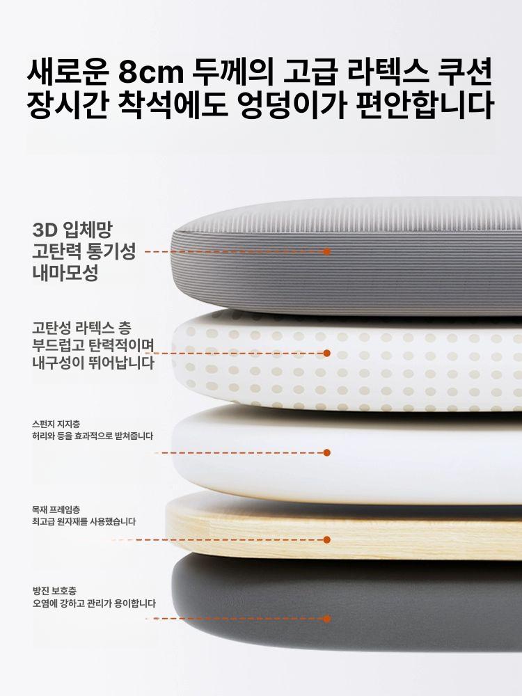 허리편한 메쉬 사무용 의자 컴퓨터의자 편안한의자 메쉬의자 학생의자 회전의자 강화형-아치형 스틸 베이스-8cm B - 상세 이미지 4