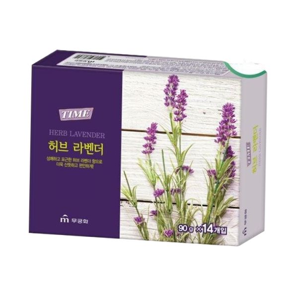 무궁화 타임 허브 라벤더비누 90g x 14개입 : 씨유니