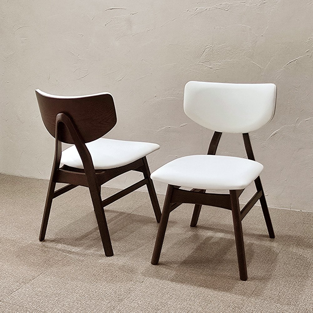 스코나 마르시 실리콘레더 원목 식탁의자