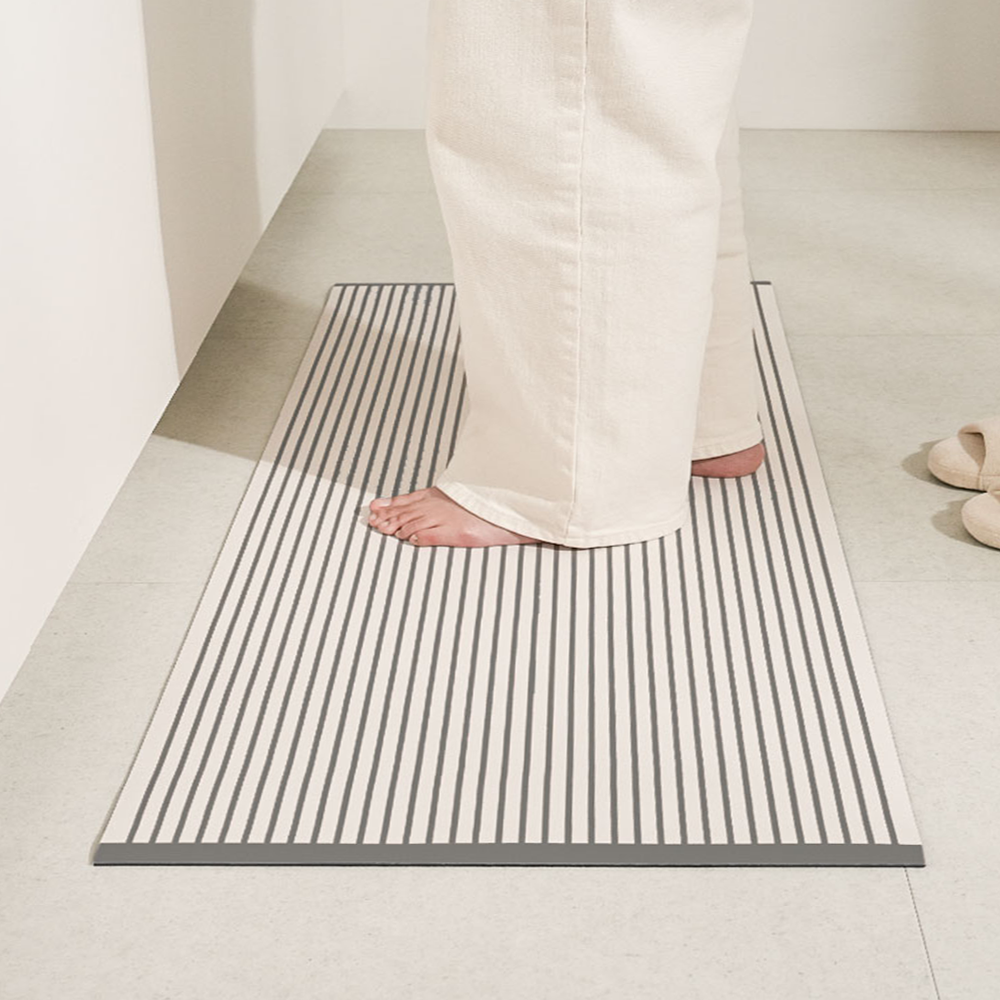 하루의공간 comfy 주방 매트 규조토 발매트 빨아쓰는 욕실 현관 베란다 그레이, 45x120cm