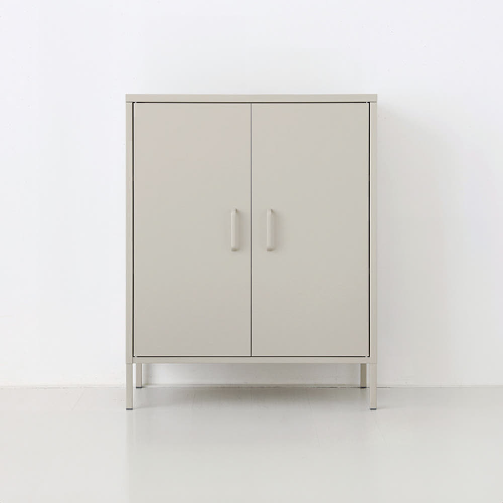 MKB 캐비넷 모던세로중 2문 수납장 8001015 800x400x1015mm, 3단, 솔리드베이지 7913.5946 - 상품 이미지