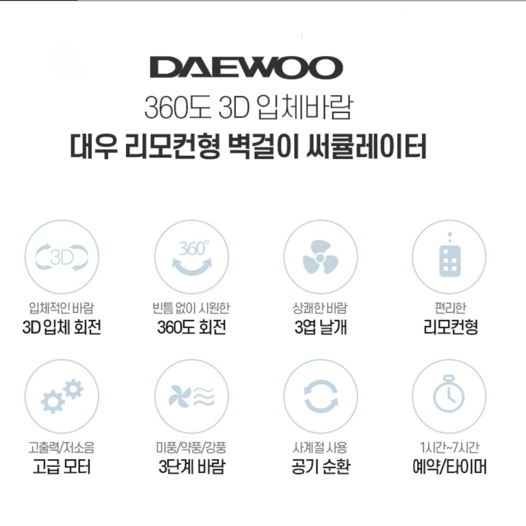 소형 벽걸이 선풍기 욕실용 화장실 주방 선풍기 주방용 벽 서큘레이터 - 상세 이미지 3