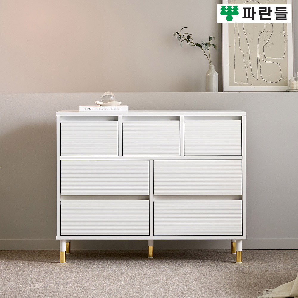 파란들가구 높은다리 템바보드 상3칸3단서랍장 와이드서랍장 - 메인 이미지