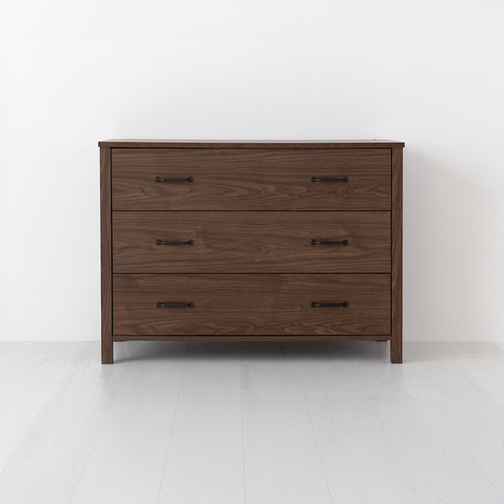 폴라보 서랍장 CHM76104 1040x400x759mm, 3단, 브라운월넛베니어 2908.2115 - 메인 이미지
