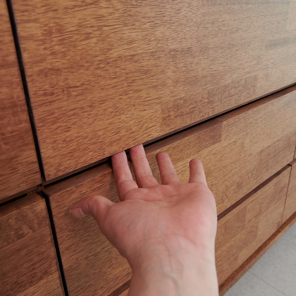 루튼 1800 안방 옷 다용도 원목 3단 와이드 서랍장