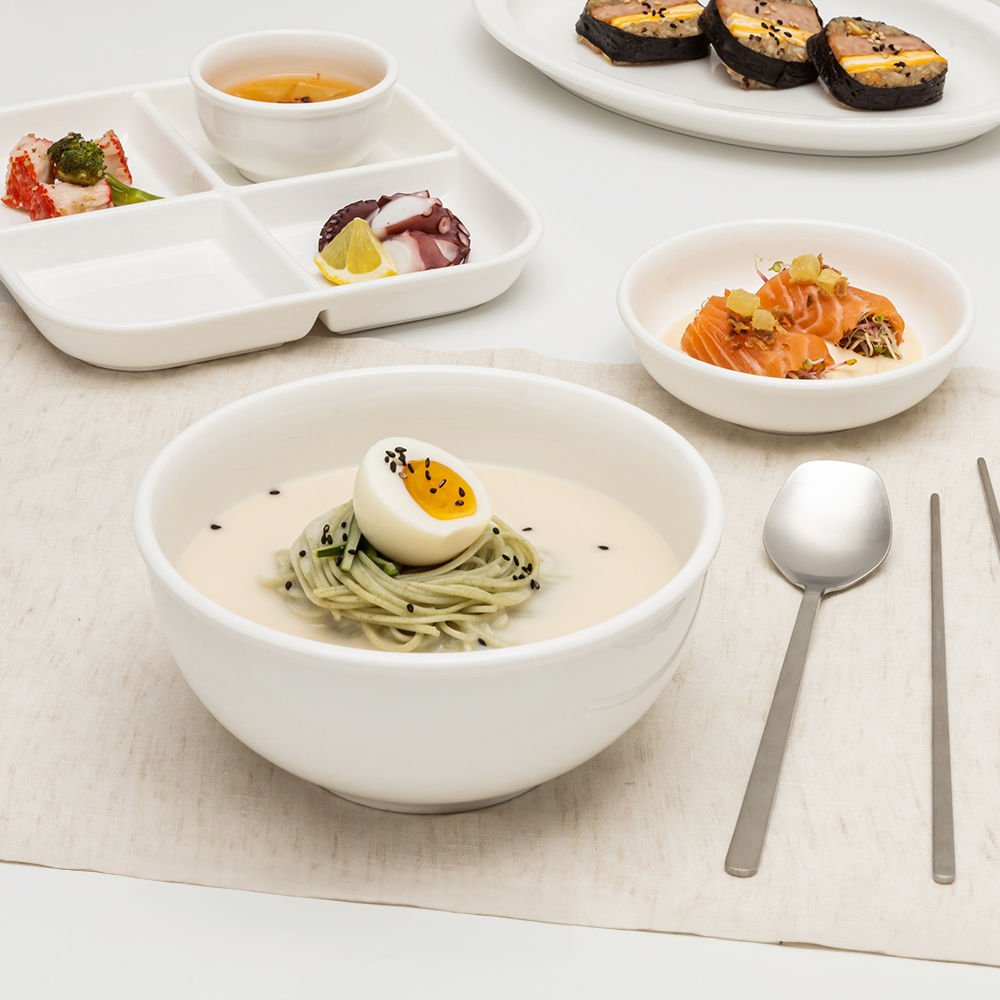 윤도자기 당당 화이트 면기 도자기 덮밥그릇 라면기 우동기 국수그릇 - 상품 이미지