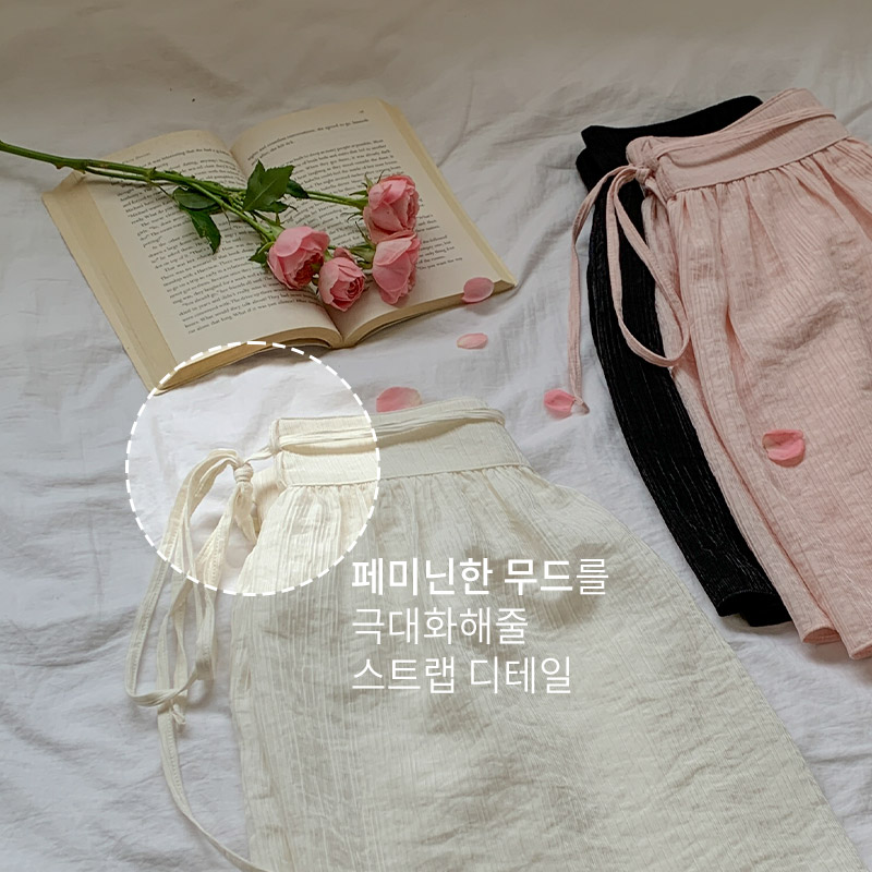 라비엘 스트랩 요루 셔링 A라인 텐셀 미니 스커트 sk7310 - 상세 이미지 3