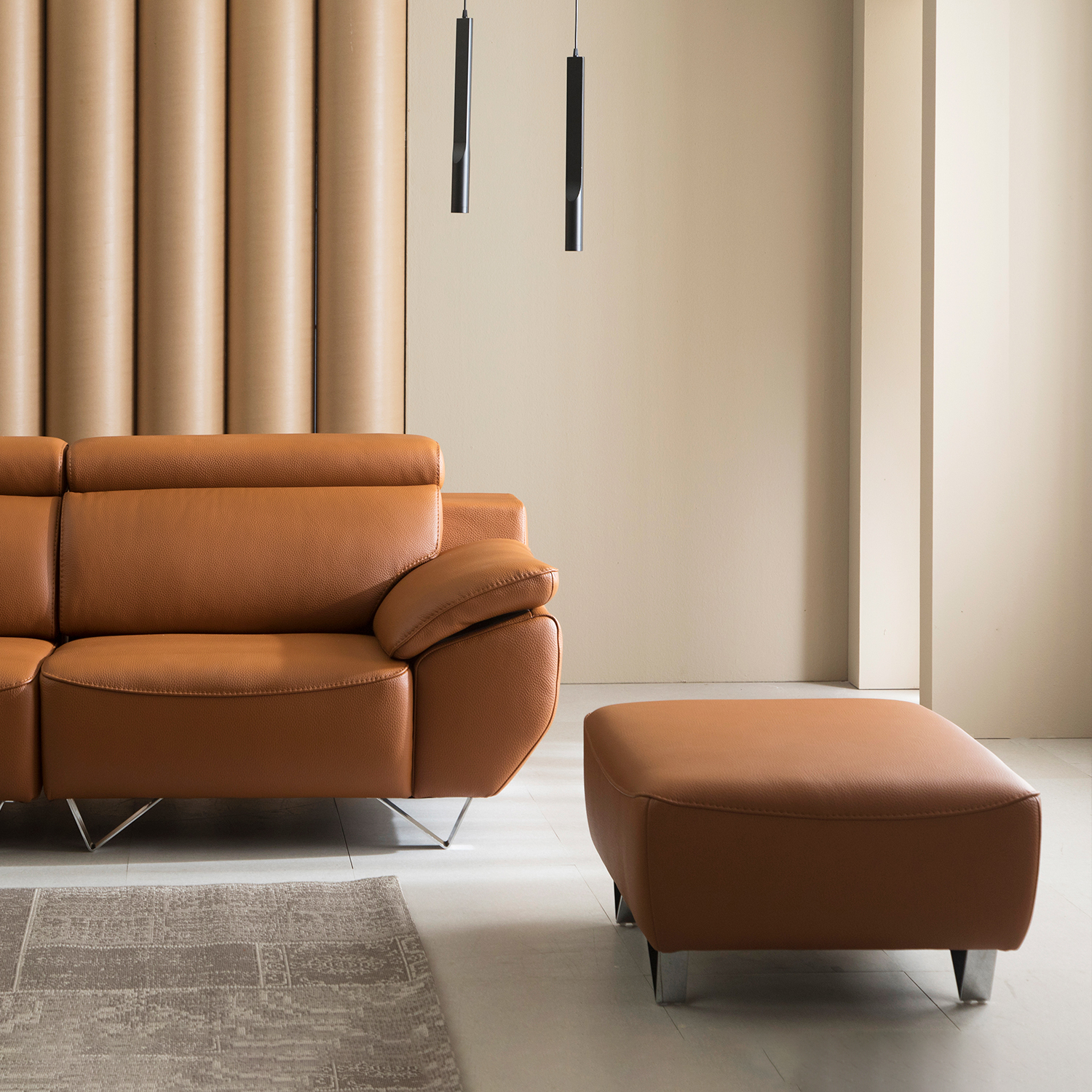 헤르짐머 마네르 4인 이태리 천연 통가죽 소파