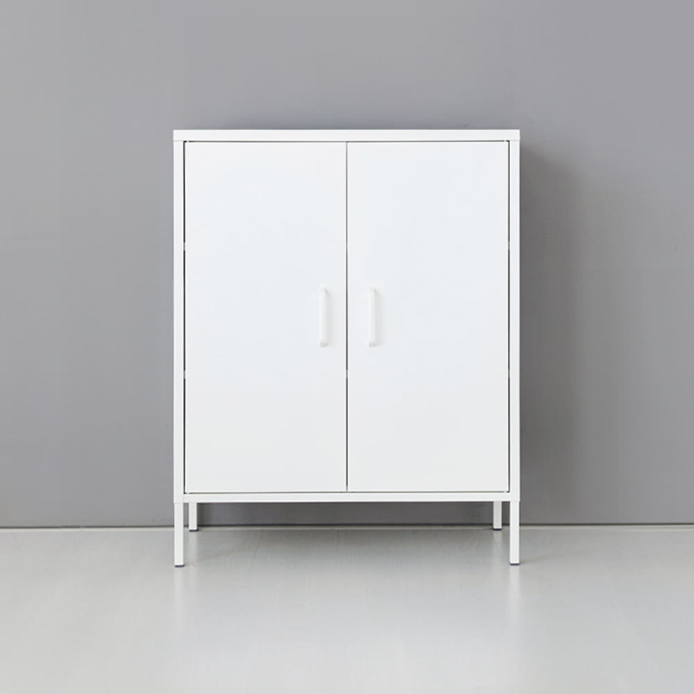 MKB 캐비넷 모던세로중 2문 수납장 8001015 800x400x1015mm, 3단, 화이트 4893.3480