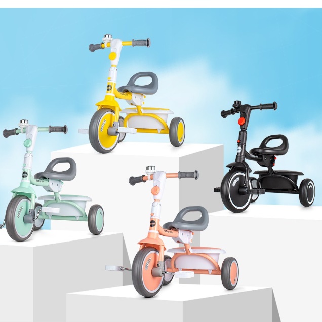 아기 실내 자전거 휴대용 유아 자전거 두돌 어린이 세발 자전거