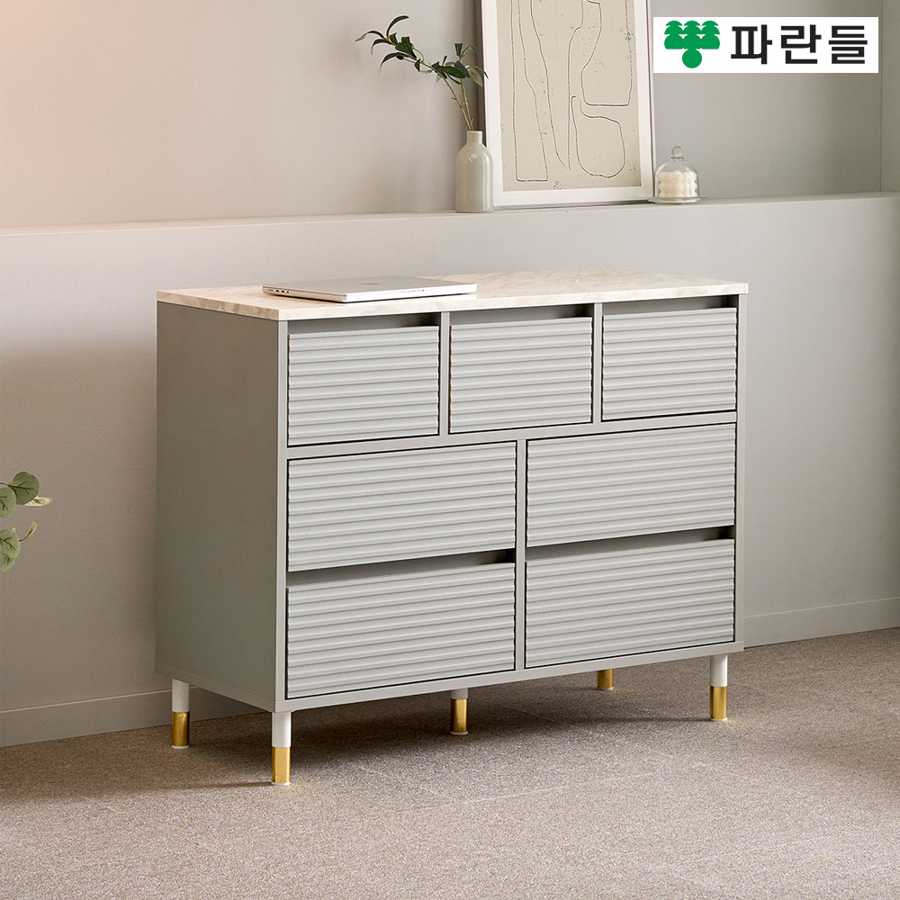 파란들가구 높은다리 템바보드 상3칸3단서랍장 와이드서랍장 이미지 6