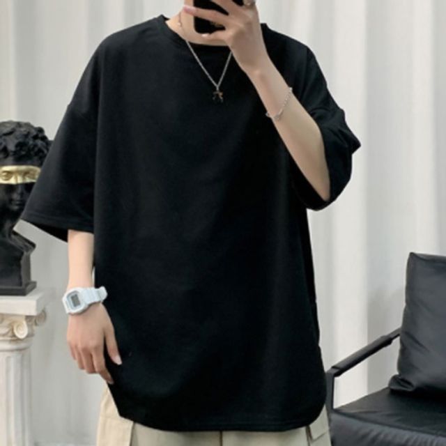 남성반팔티셔츠 남자 무지 반팔티셔츠 오버핏 캐주얼 3컬러 : 순정도리