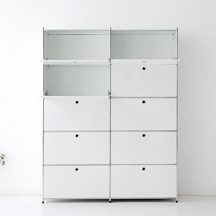 심플리 5x2 수납장 10문 BC103 1520mmx400mmx1960mm, 5단, 퓨어화이트 7724.1122 - 상세 이미지 2