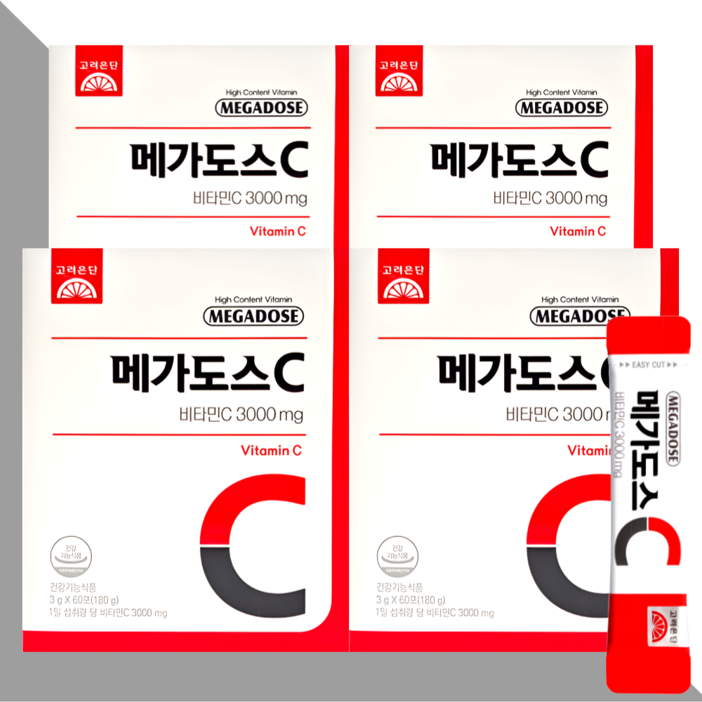 고려은단 메가도스 3000 비타민C 비타민씨 60포X4개 - 메인 이미지